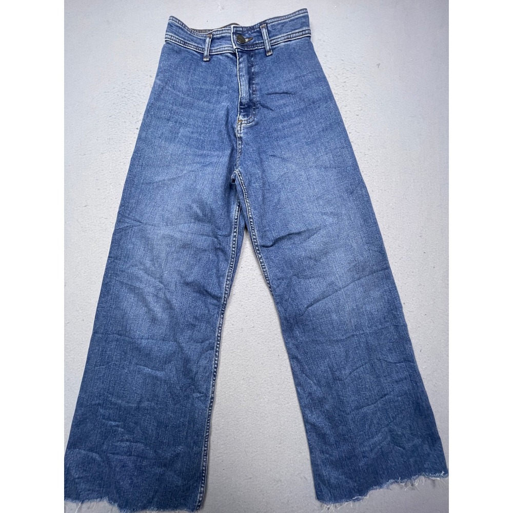 Zara Wide Leg Jeans Denim Blue USA 4 EUR 36 W25 Womens